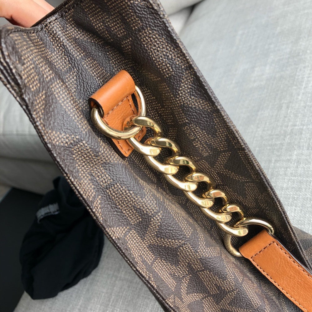 MICHAEL KORS Hamilton Brown monogram satchel LARGE - Picture 12 of 15